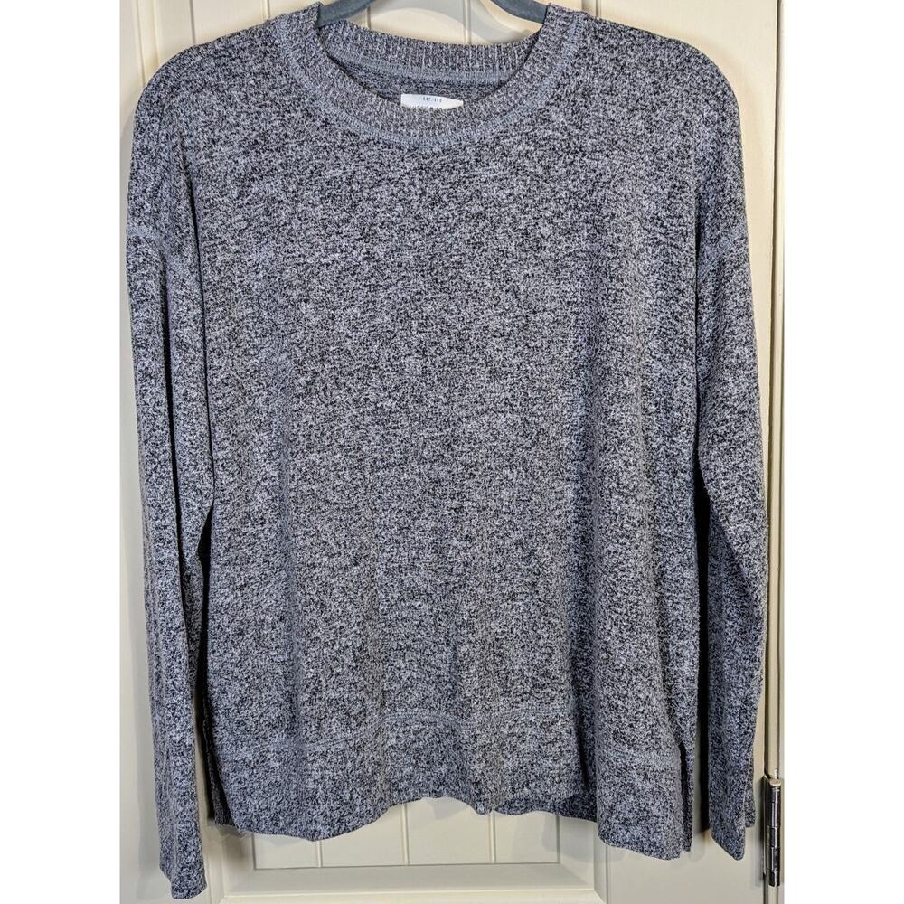 Lucky Brand Heather Gray Crew Neck Long Sleeve Knit Top Size S